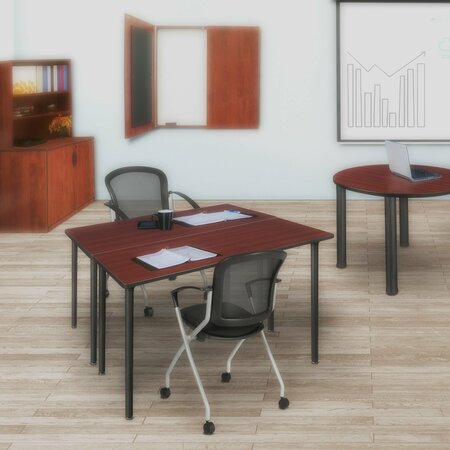 REGENCY Kee Folding Tables, 42 W, 24 L, 29 H, Wood, Metal Top, Mahogany MTF4224MHBK